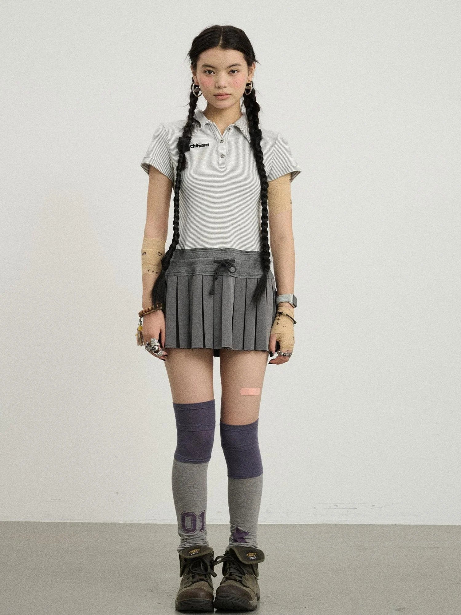Nerd Skirt Pleated Polo Dress