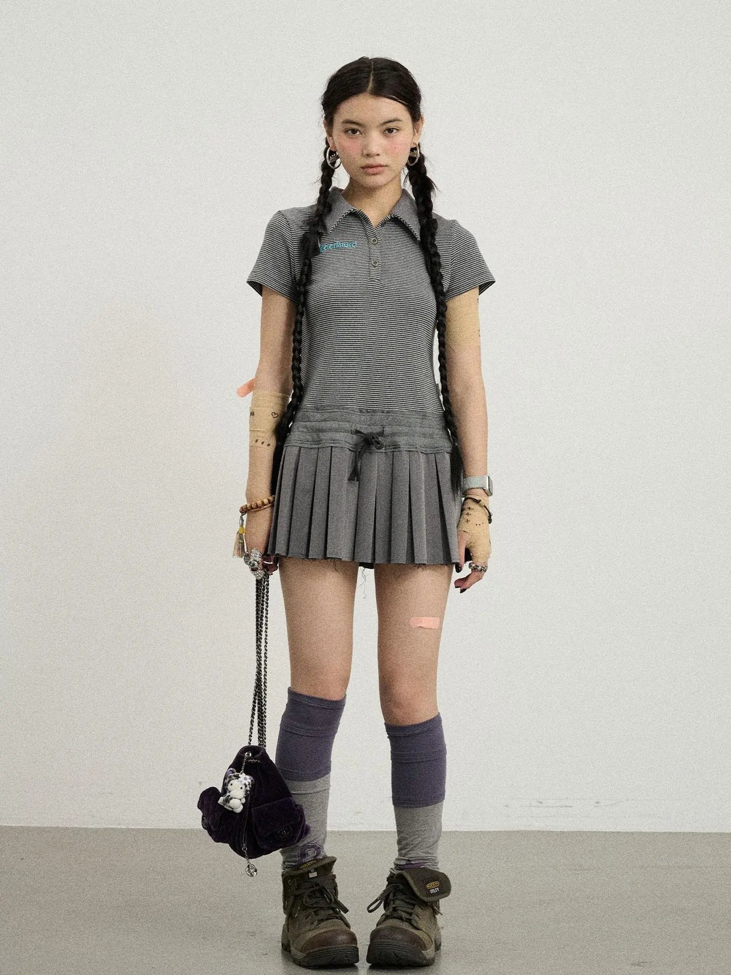 Nerd Skirt Pleated Polo Dress