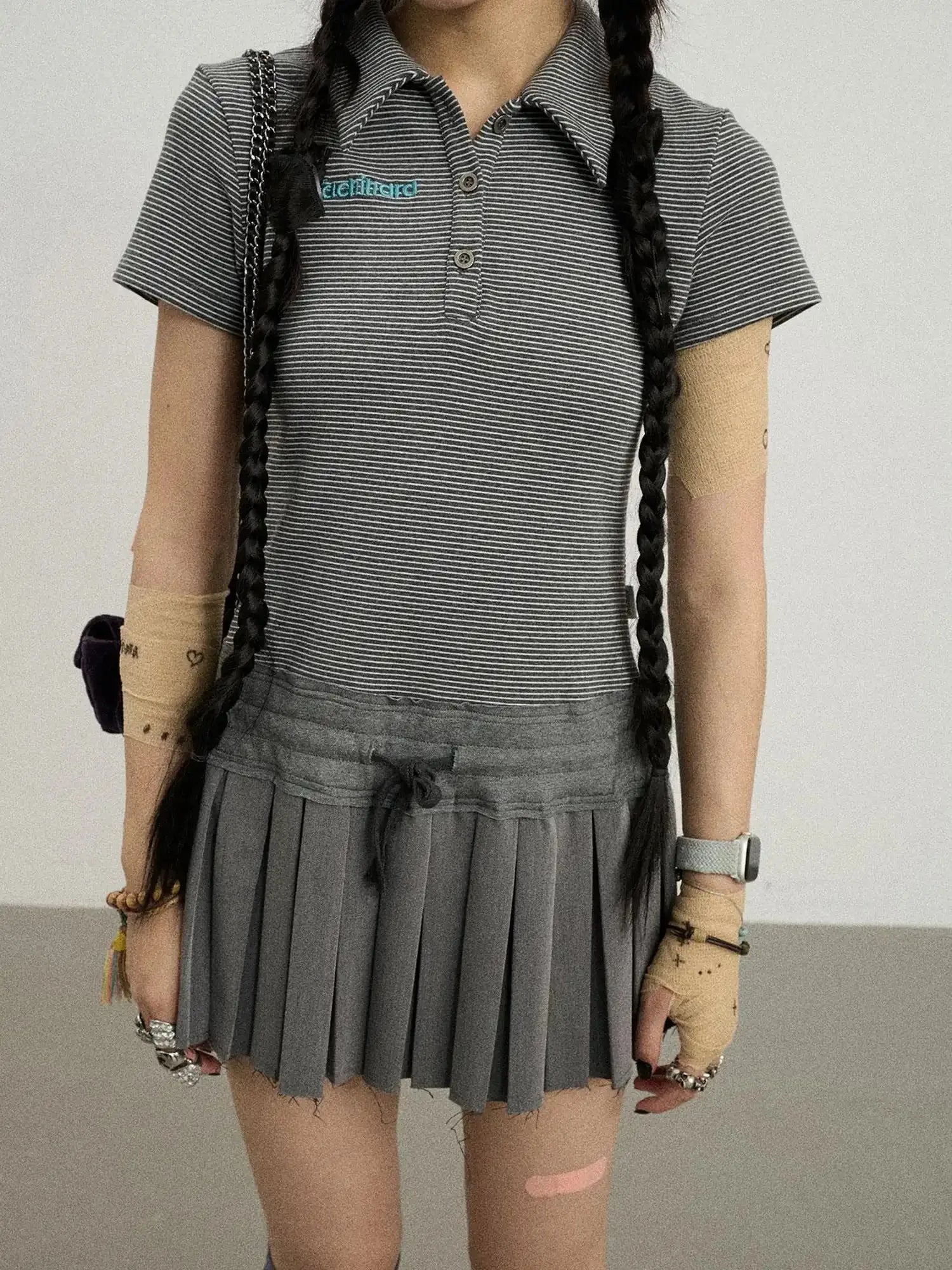 Nerd Skirt Pleated Polo Dress