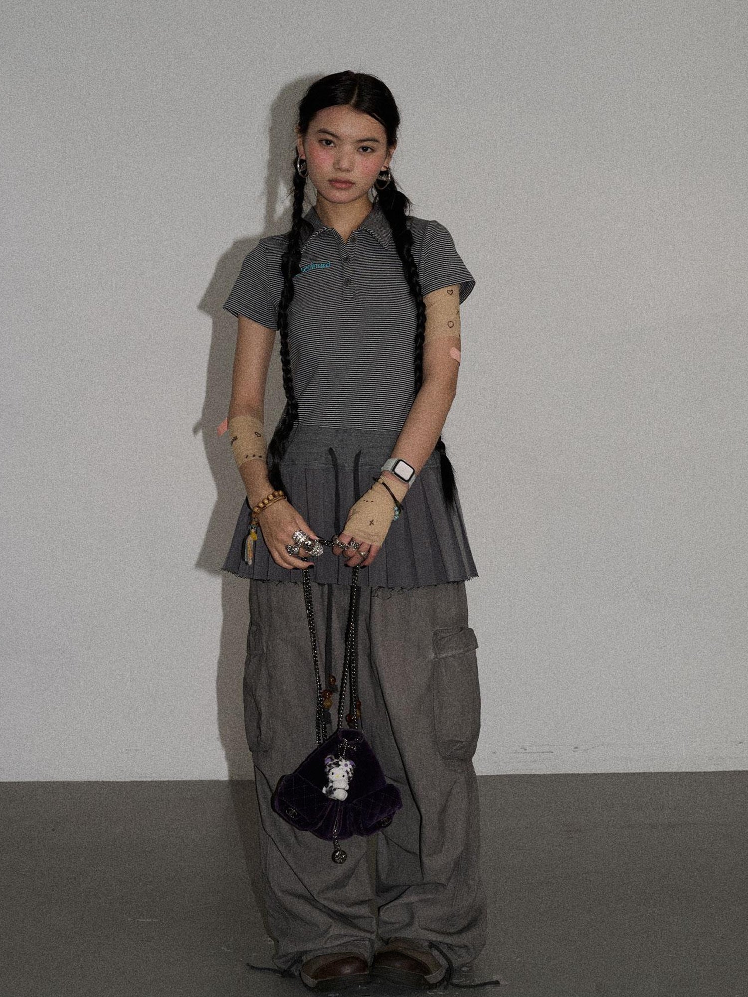 Achihara Nerd Skirt Pleated Polo Dress