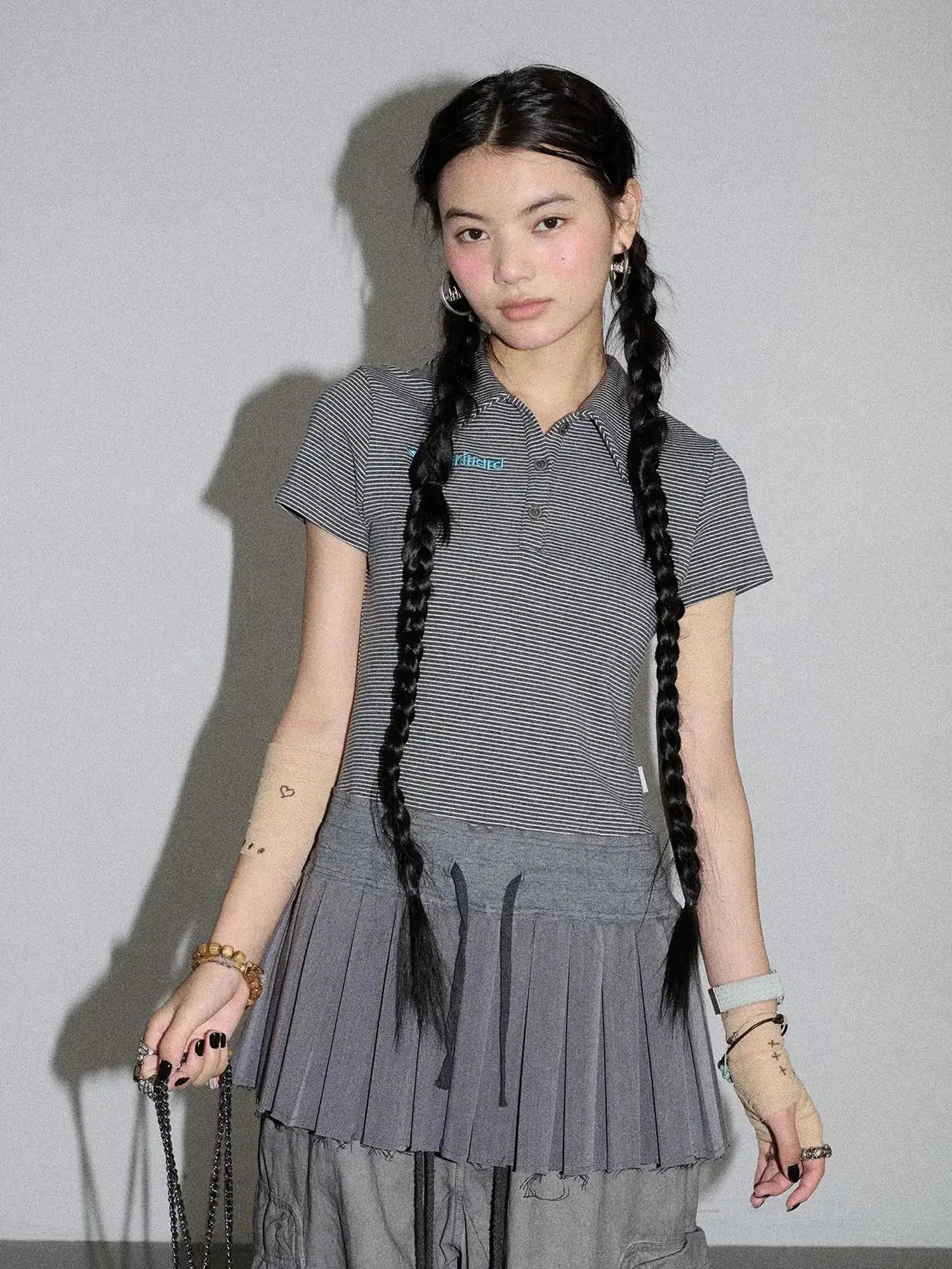 Nerd Skirt Pleated Polo Dress