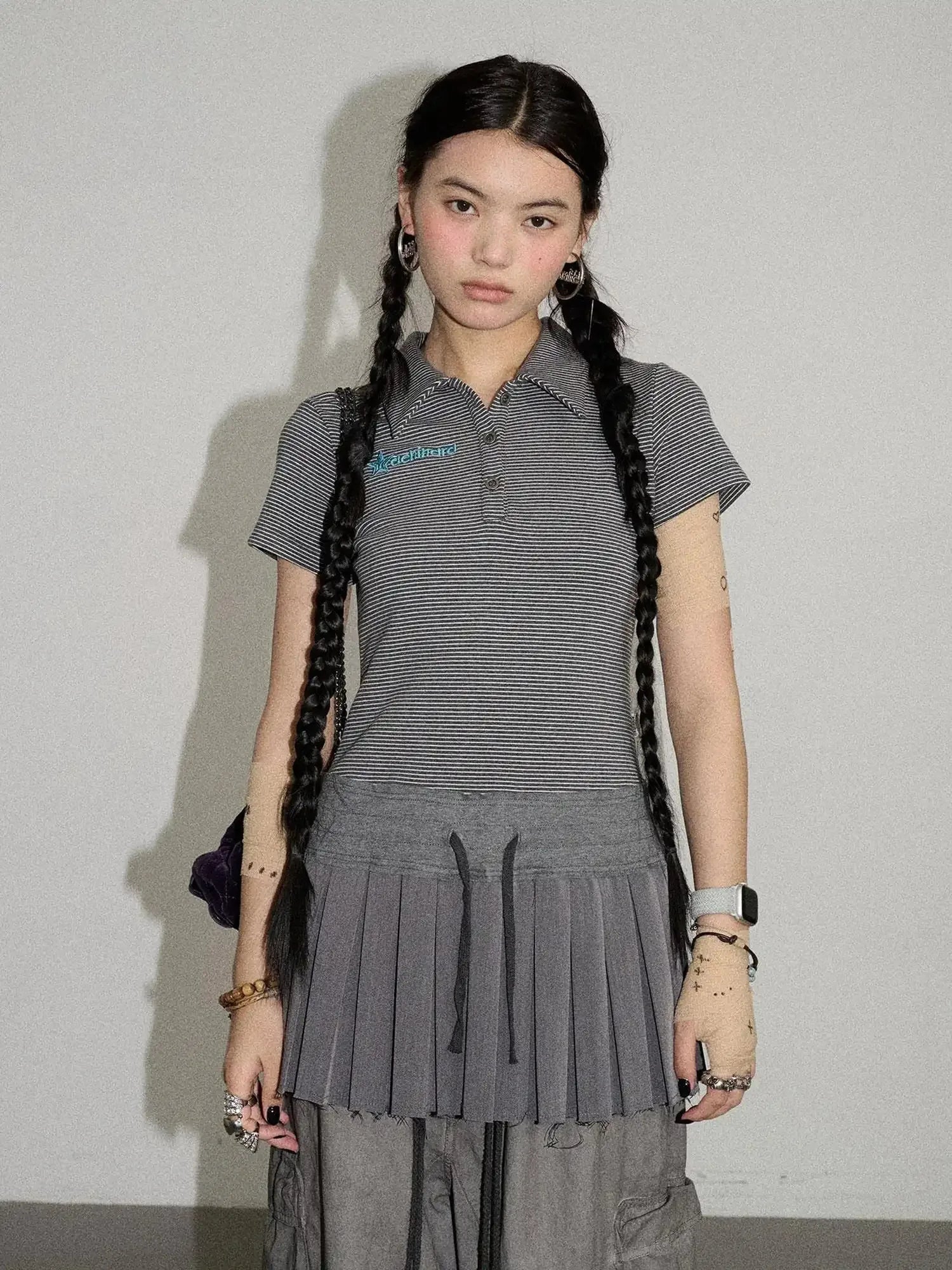 Nerd Skirt Pleated Polo Dress