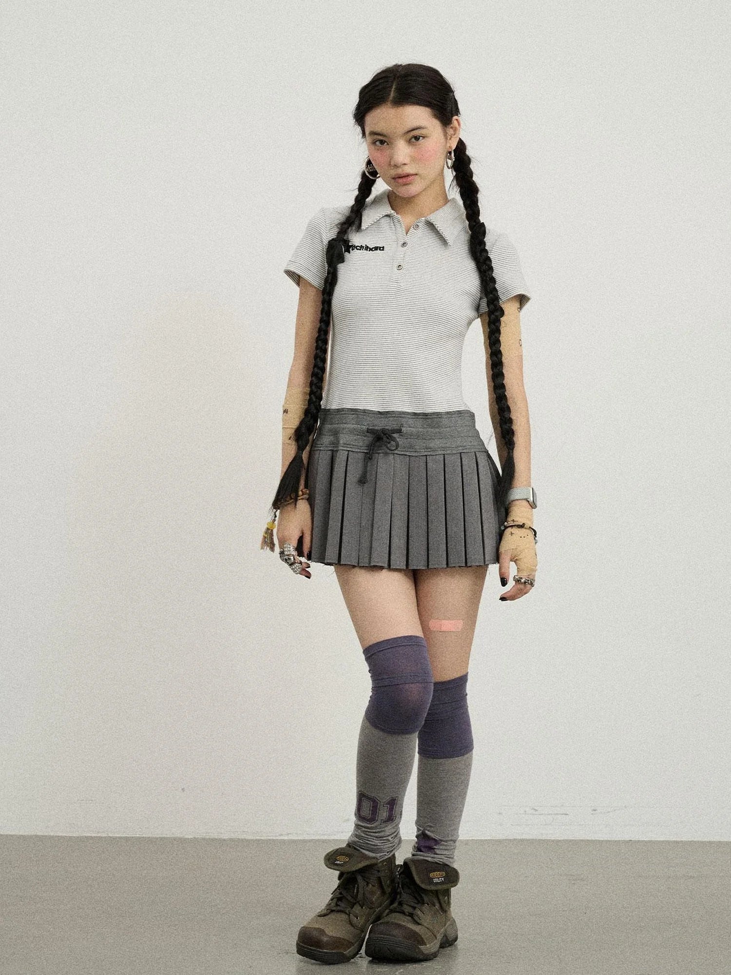 Nerd Skirt Pleated Polo Dress