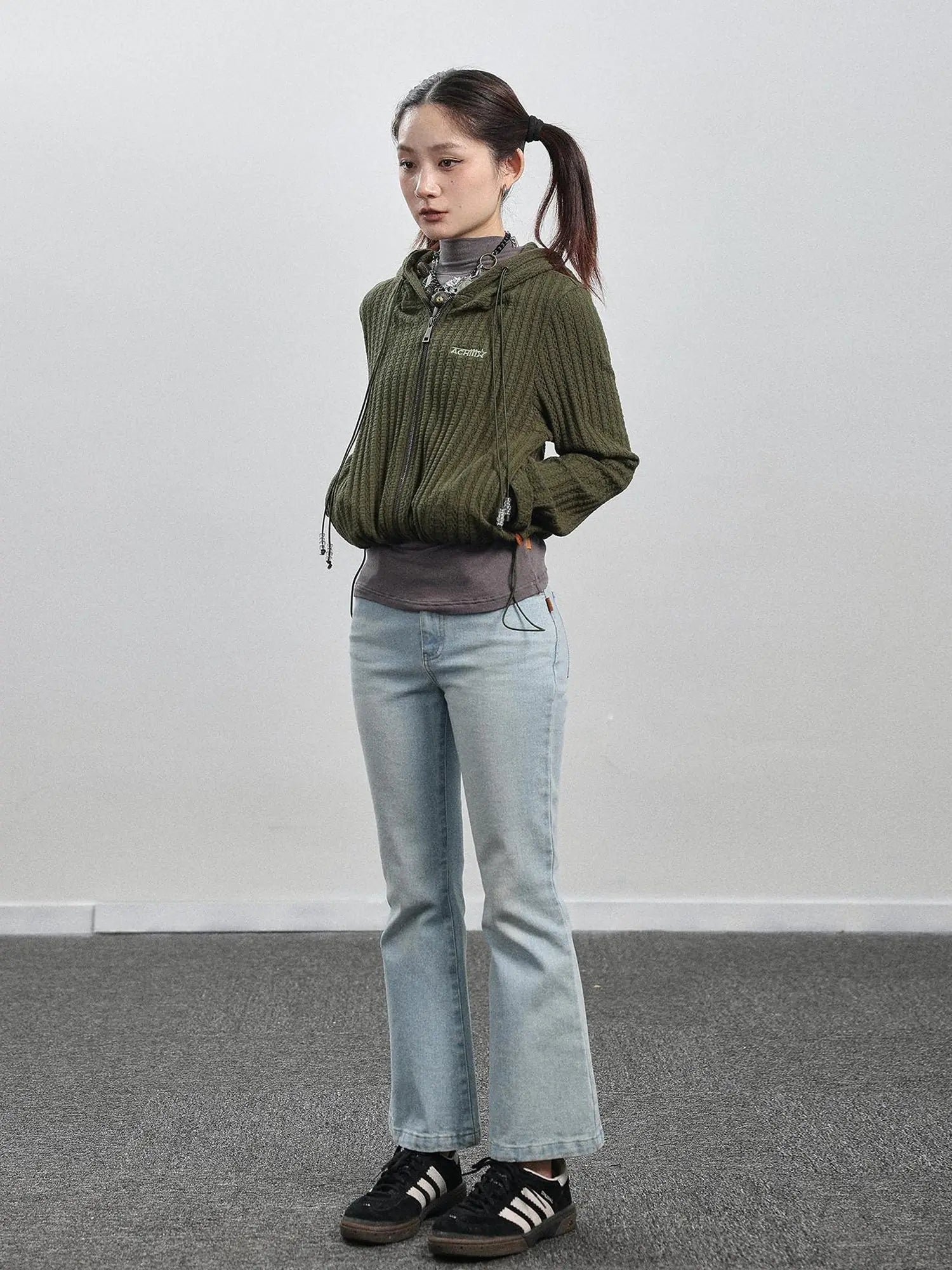 Nu Disco Flared Cropped Jeans In Light Blue