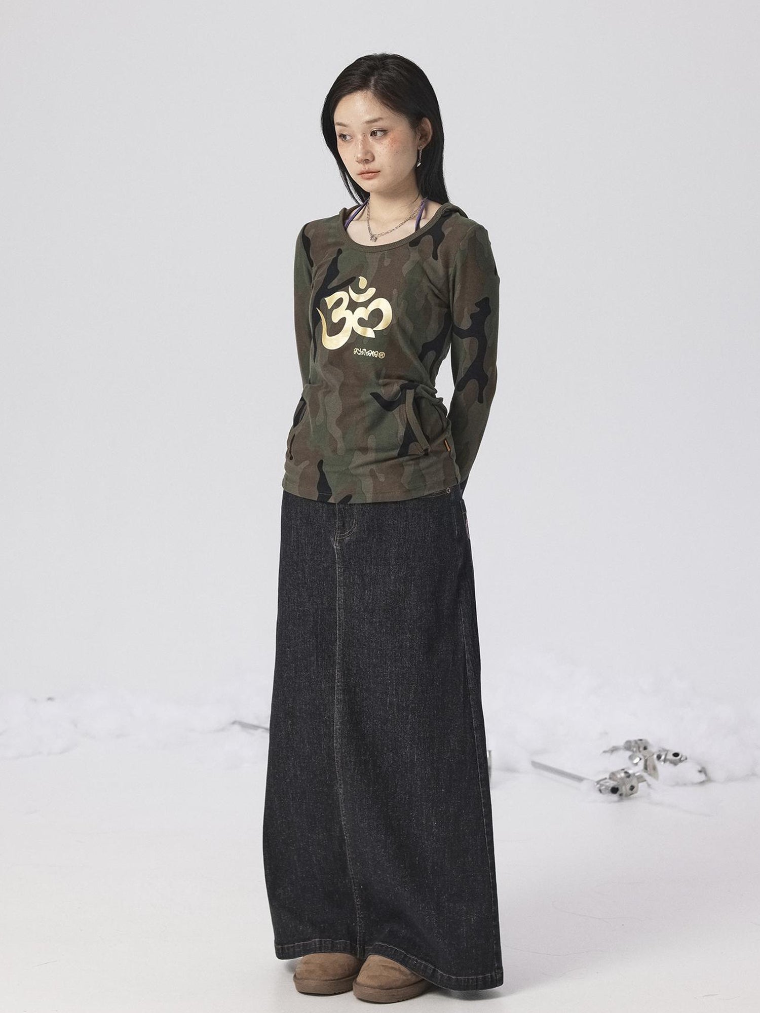 Achihara Olive Om Dream Print Long Sleeve Tee