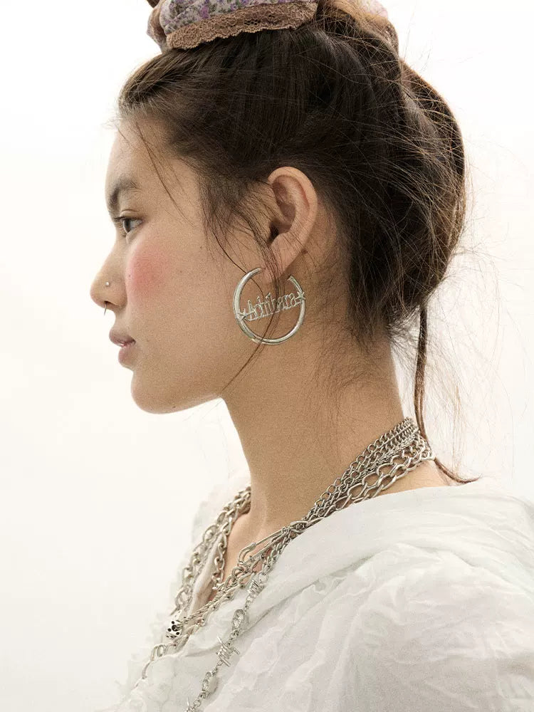 Achihara Orbit Star Earrings Chic Celestial Hoops-1