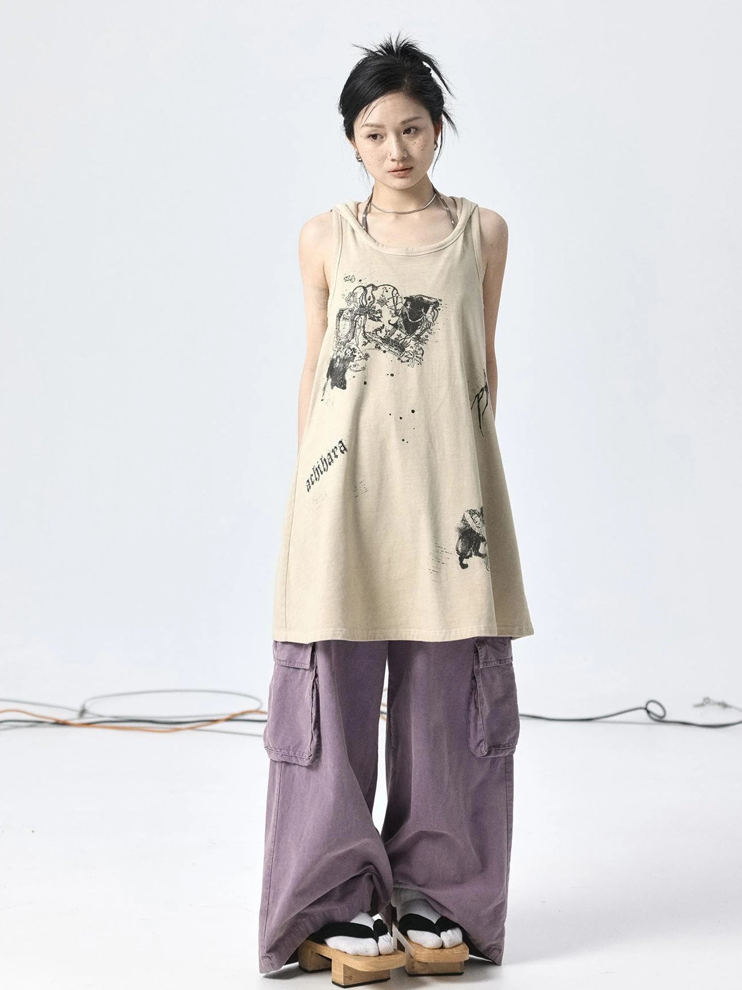 Oxidized Soap Flake A Line Hooded Sundress