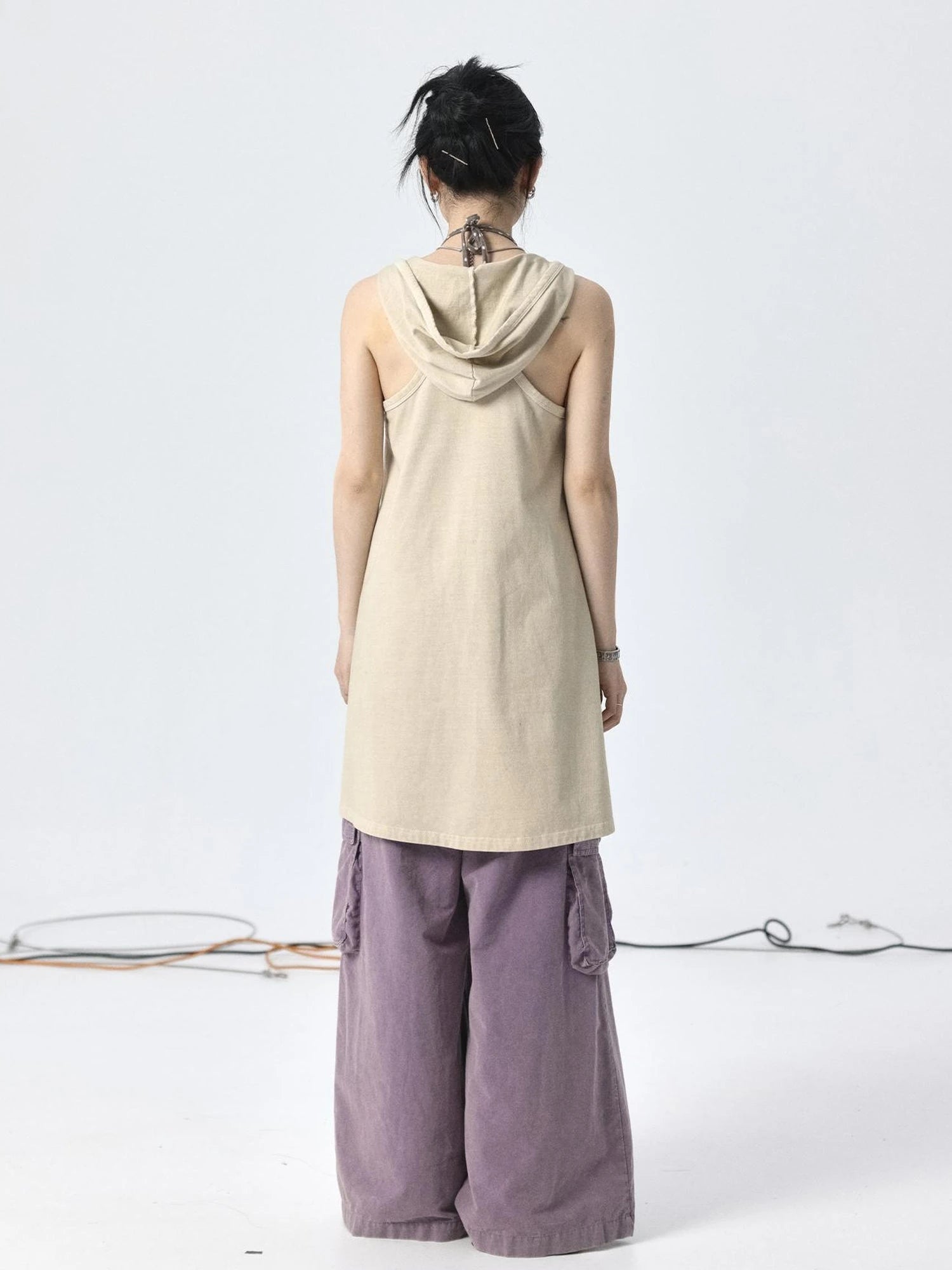 Oxidized Soap Flake A Line Hooded Sundress