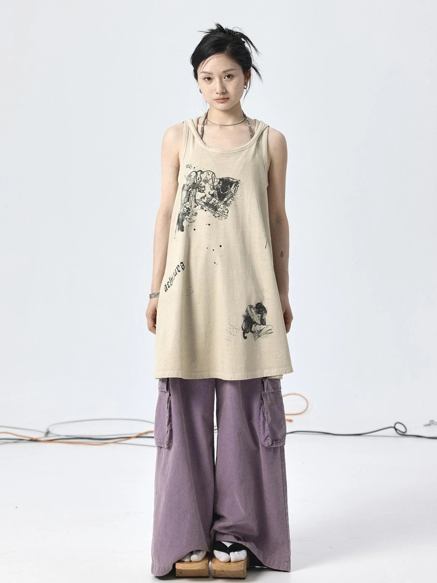 Oxidized Soap Flake A Line Hooded Sundress