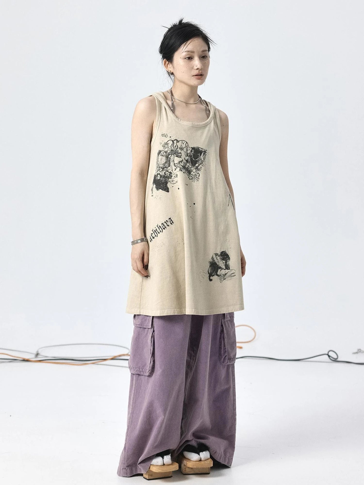 Oxidized Soap Flake A Line Hooded Sundress