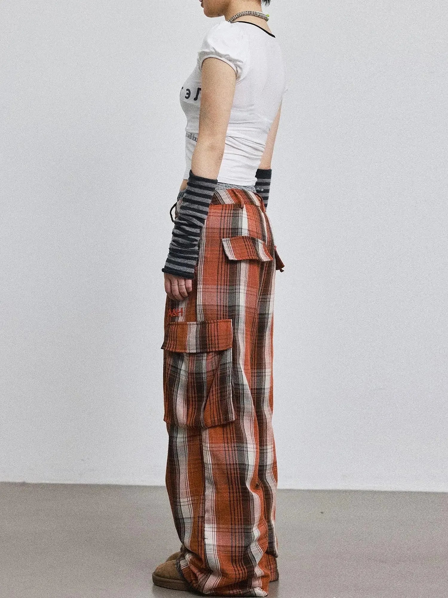 Pixel Grid Wide Leg Lounge Pants