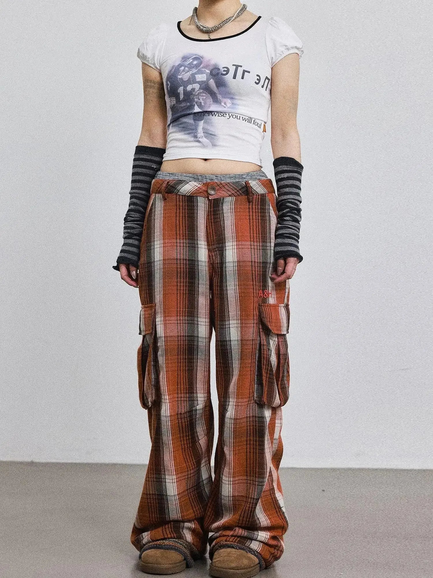 Pixel Grid Wide Leg Lounge Pants