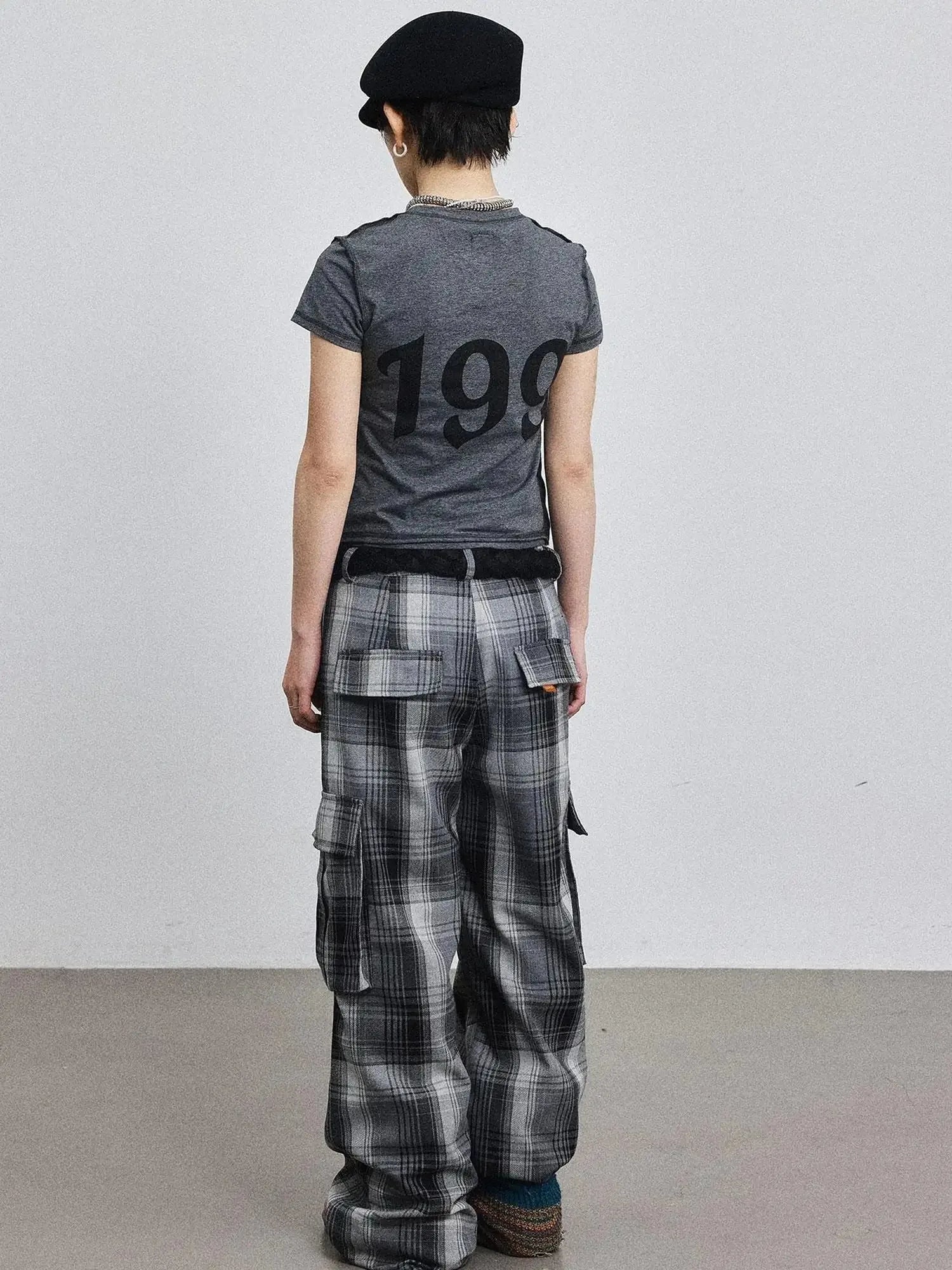 Pixel Grid Wide Leg Lounge Pants