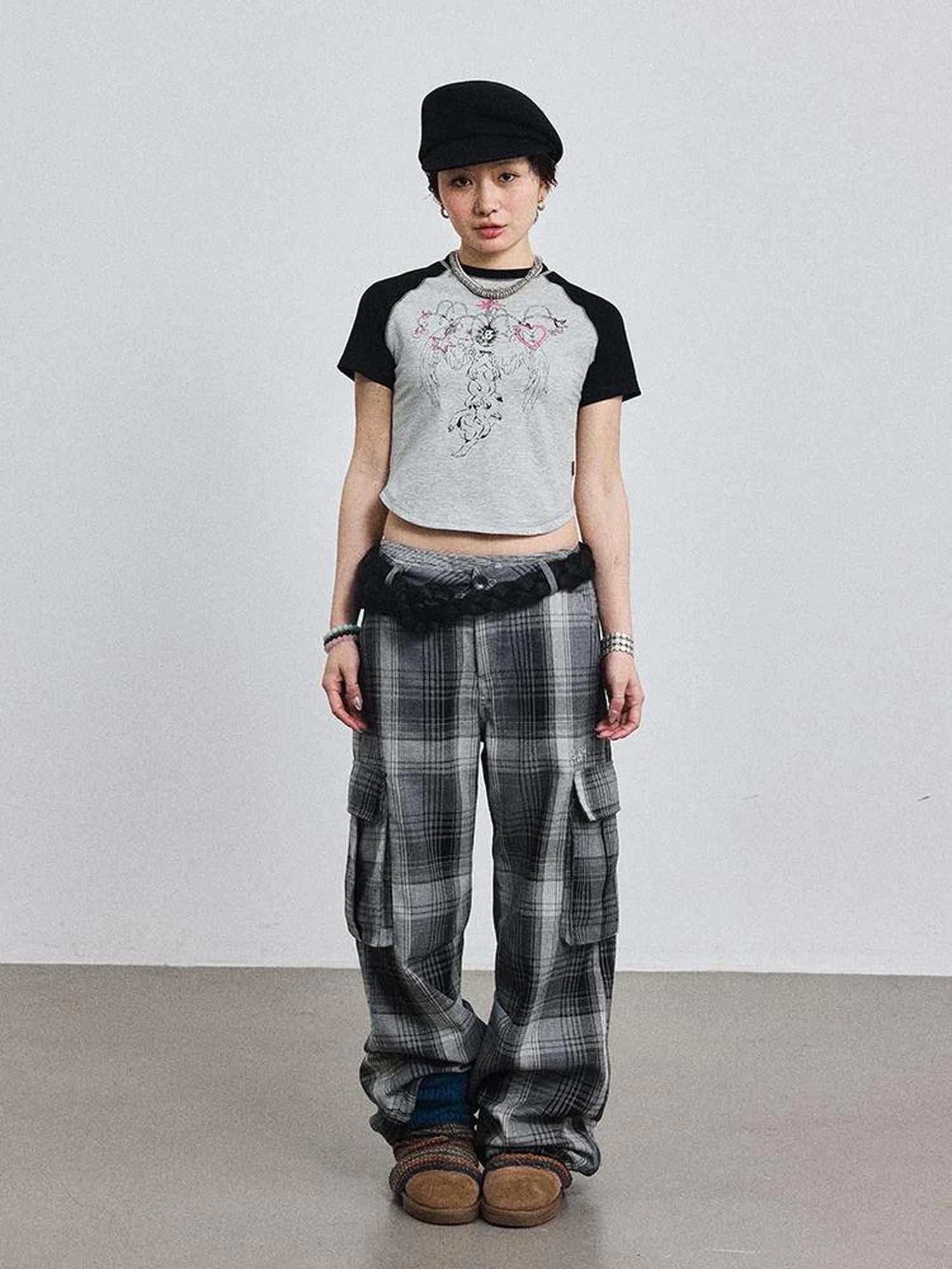 Pixel Grid Wide Leg Lounge Pants