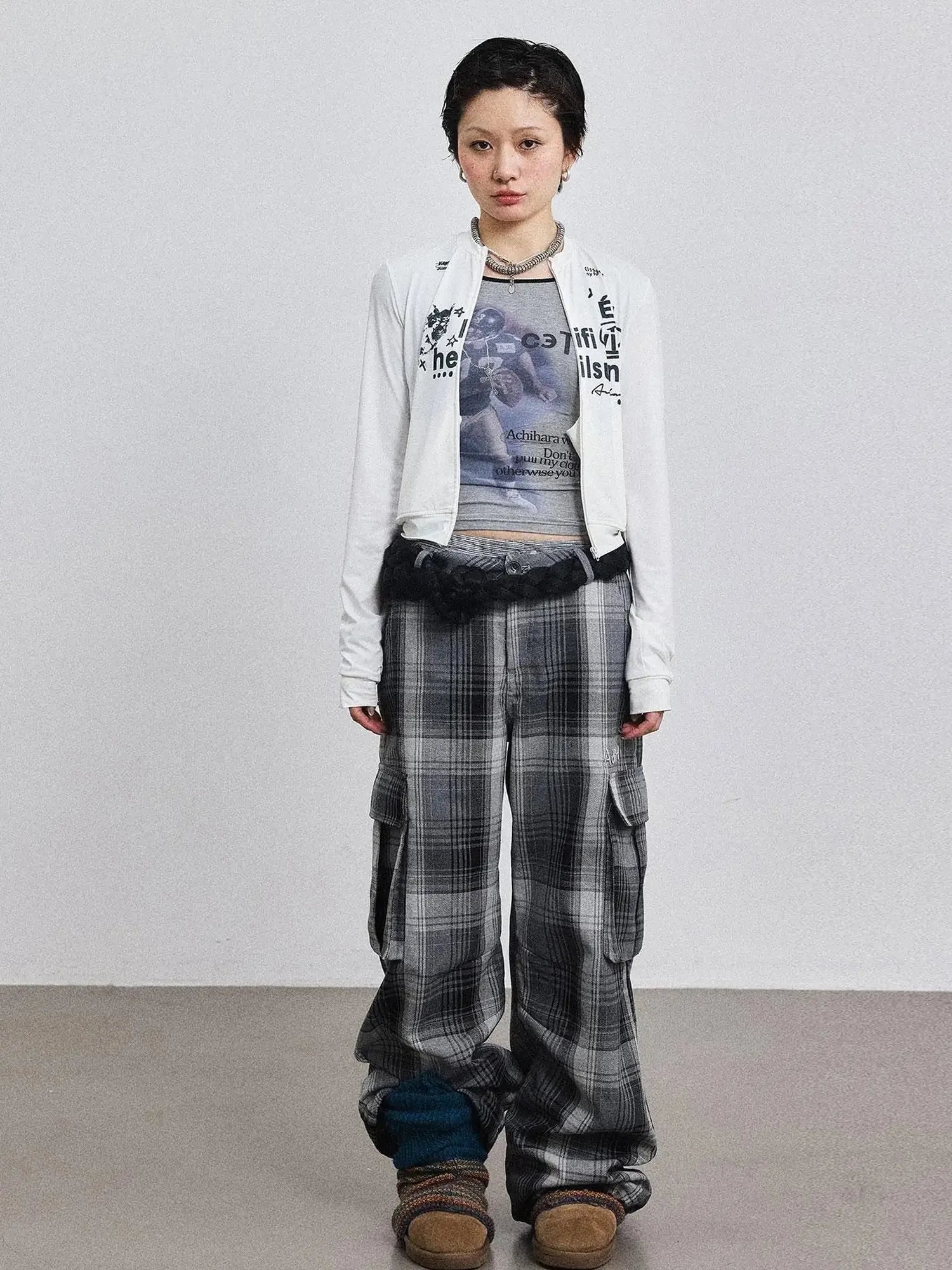 Pixel Grid Wide Leg Lounge Pants