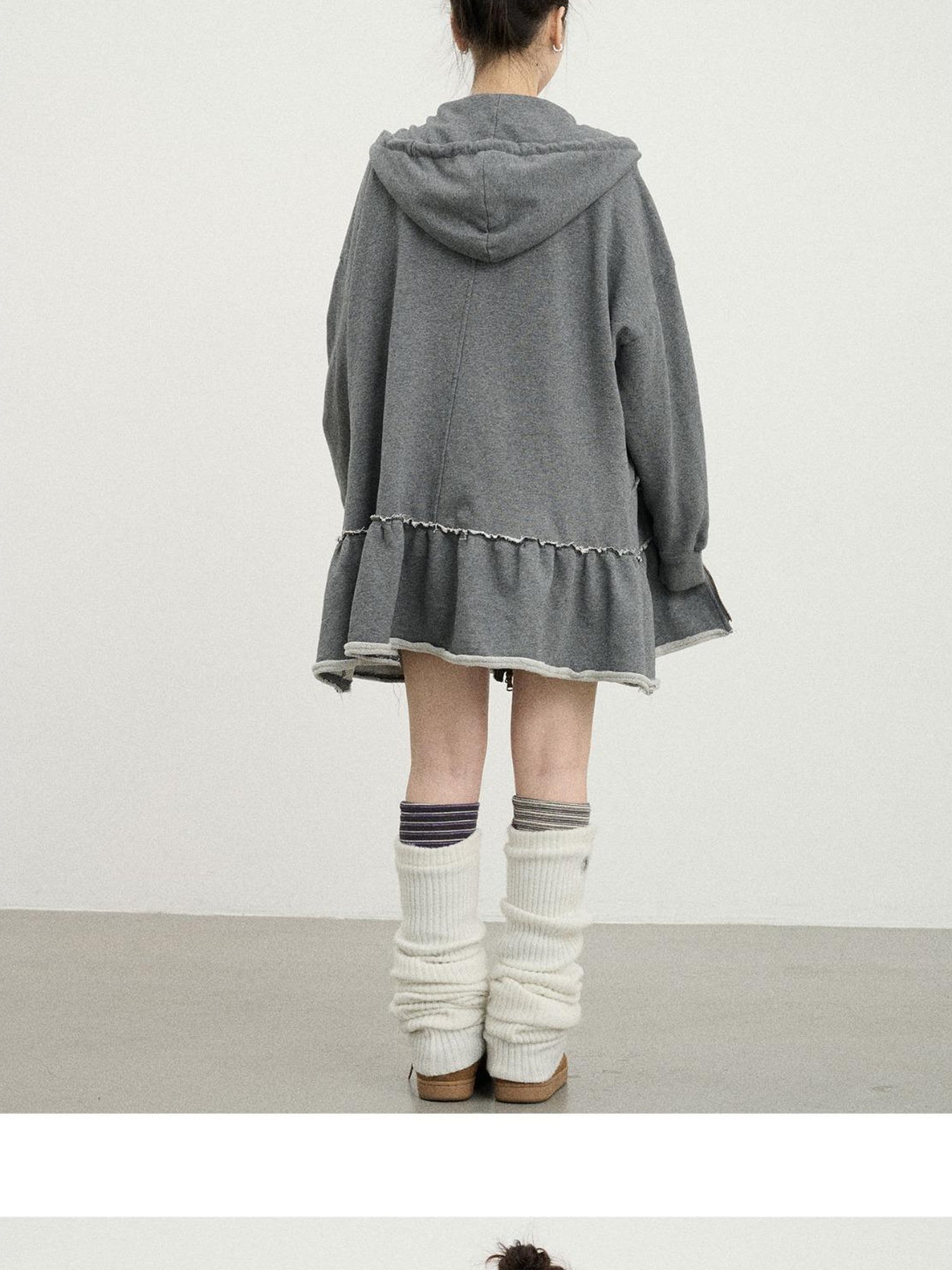 Achihara Plasmatics Punk Band Distressed Cropped Hoodie Dress