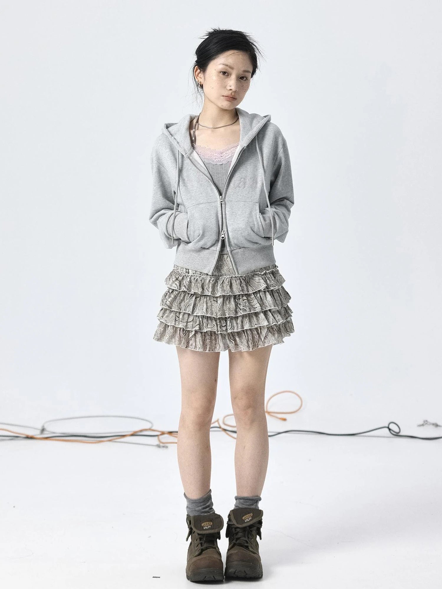 Pleated Skirt & Flared Pants Set In Blending Colors For All Seasons