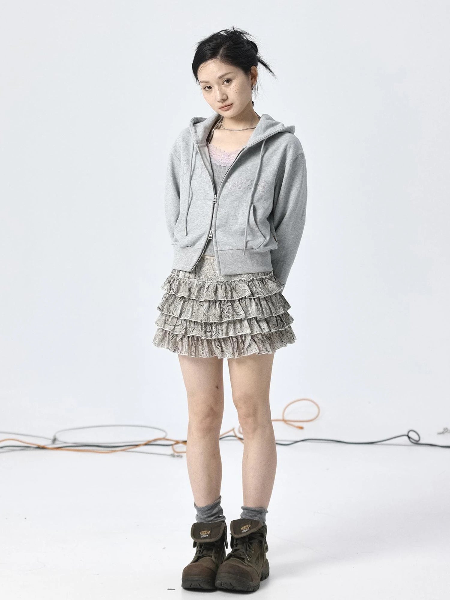 Pleated Skirt & Flared Pants Set In Blending Colors For All Seasons