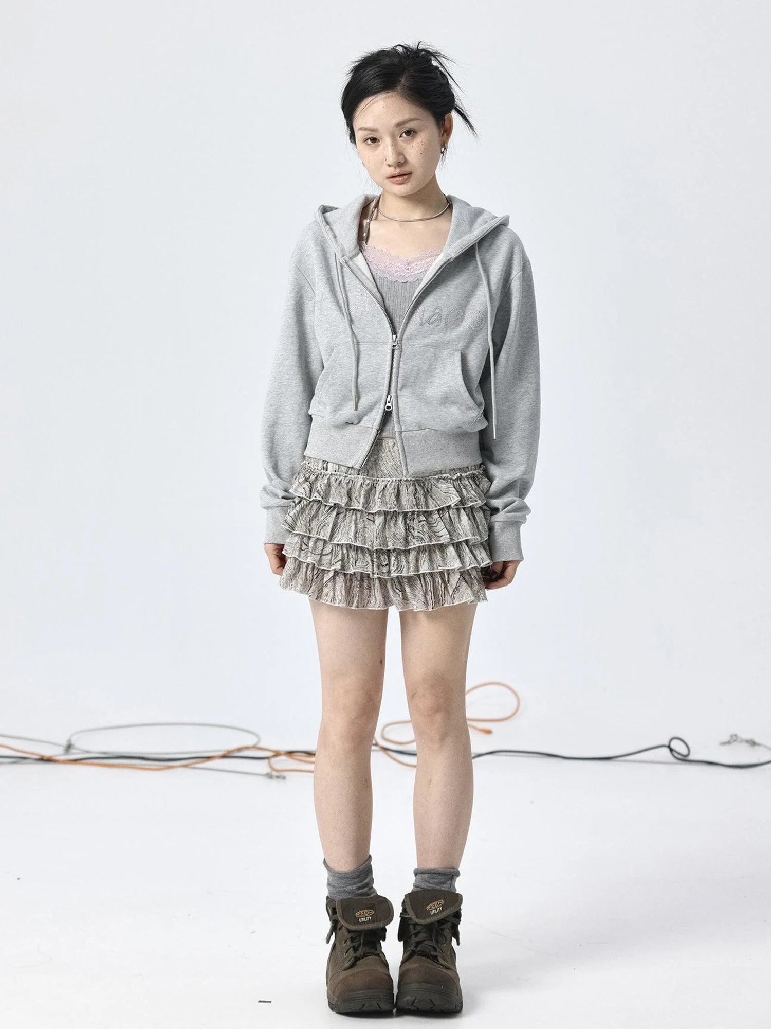 Pleated Skirt & Flared Pants Set In Blending Colors For All Seasons