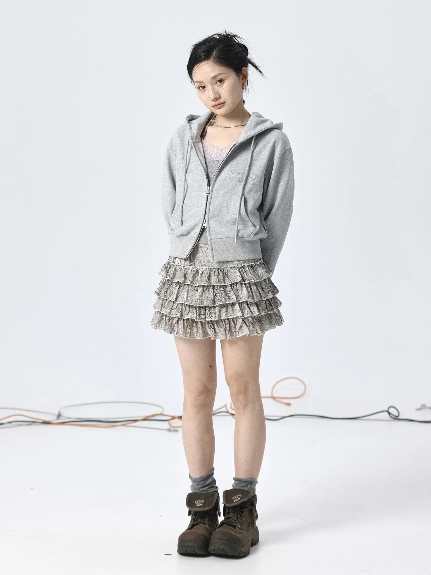 Pleated Skirt & Flared Pants Set In Blending Colors For All Seasons