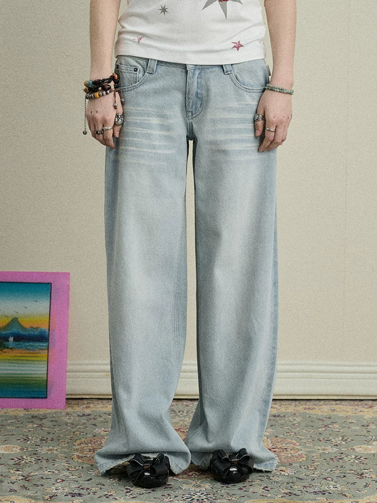 Achihara Plus Size High-Rise Jeans - Vintage Heart Print-2