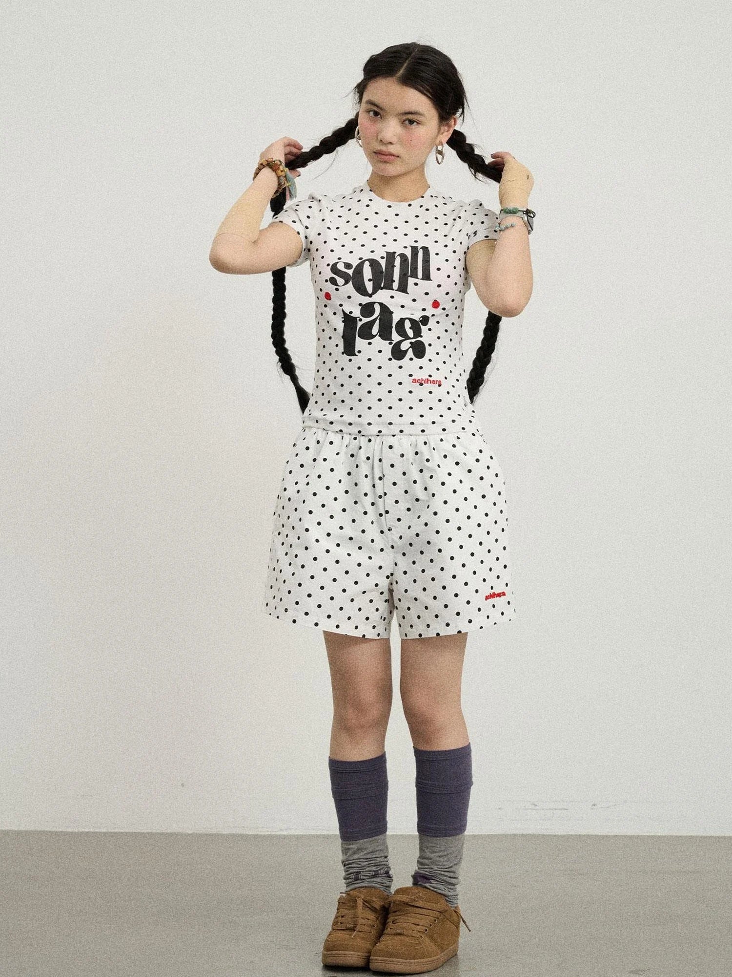 Polka Dot Wide Leg Shorts Summer White Trousers Casual Short Pants
