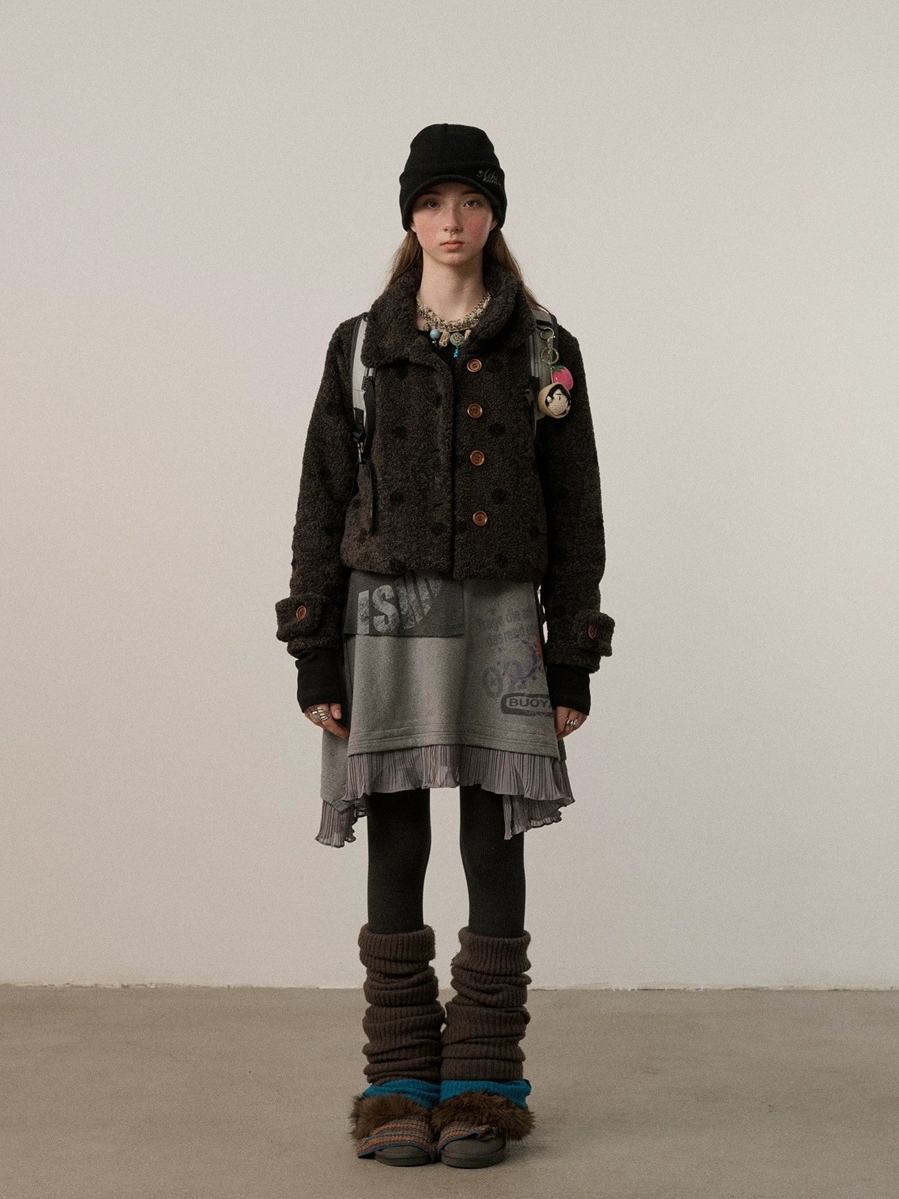 Achihara Polka Dot Zip Lapel Commuter Long Sleeve Regular Fit Women Polyester Jacket