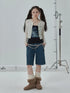 Pop Candy Summer Sun Smock Top V Neck T Shirt Long Sleeve