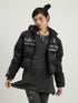 Puffy Quilted Winter Coat With German Print