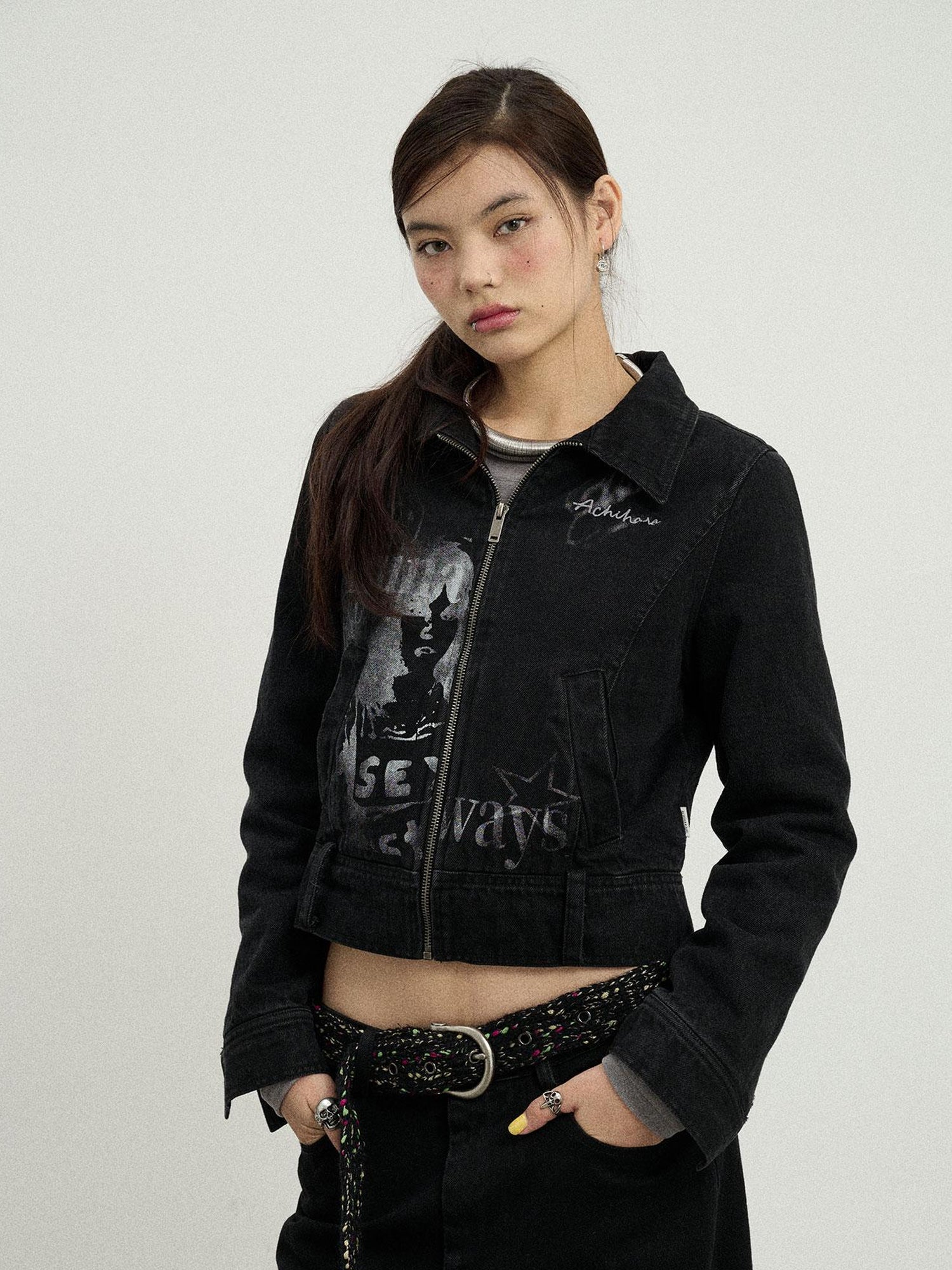 Achihara Punk Rock Joan Jett Denim Jacket
