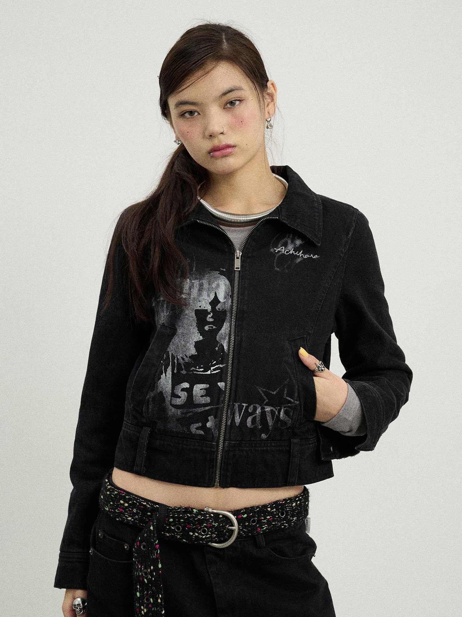 Achihara Punk Rock Joan Jett Denim Jacket