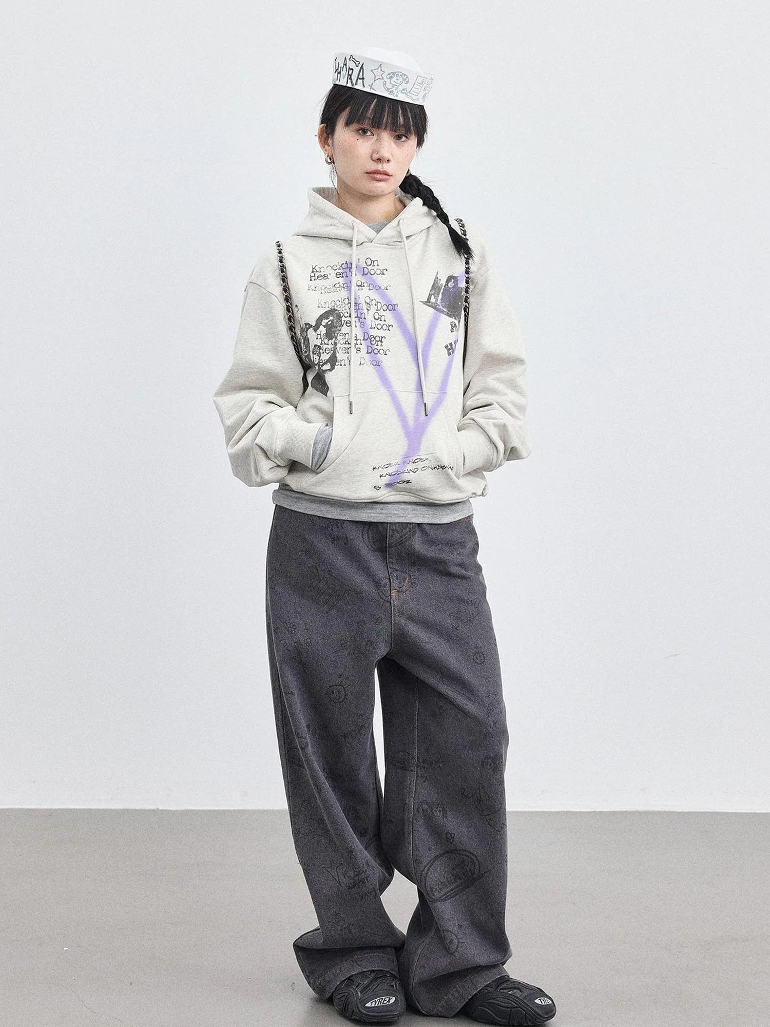 Relaxed Graffiti Jeans With Vintage Wash
