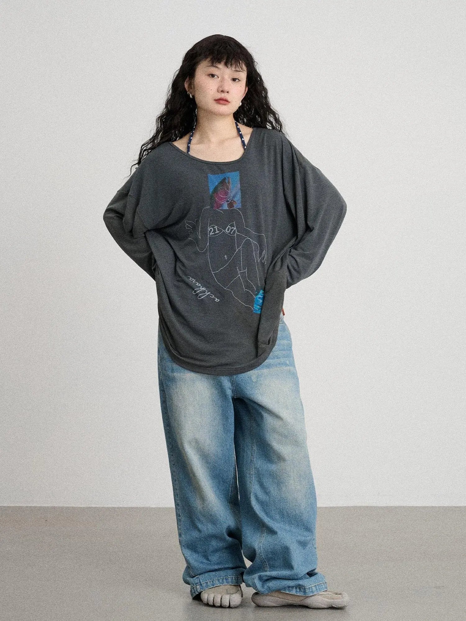 Relaxed Salted Fish Sunshield Loose Top