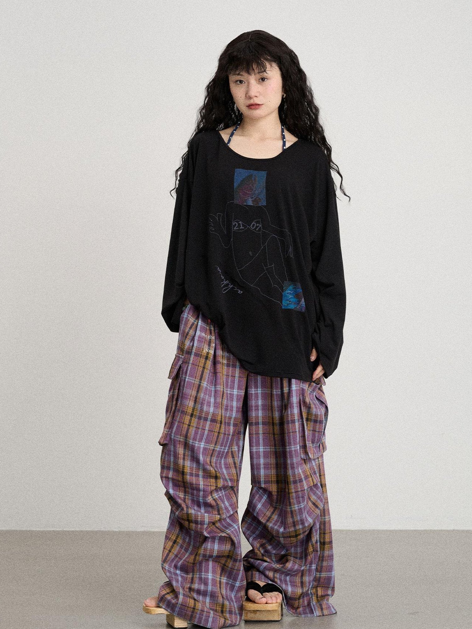 Achihara Relaxed Salted Fish Sunshield Loose Top