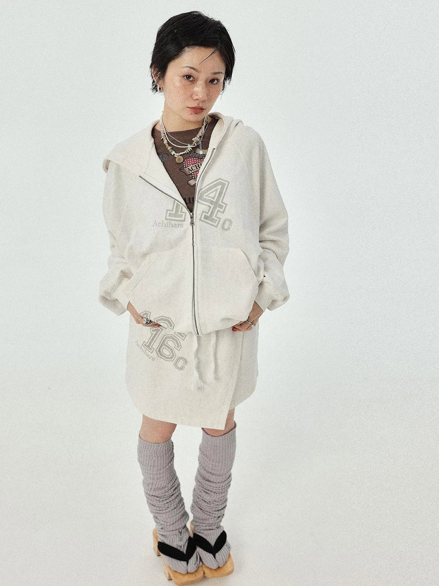 Renaissance Washed Hoodie V-Neck T-Shirt Long-Sleeve