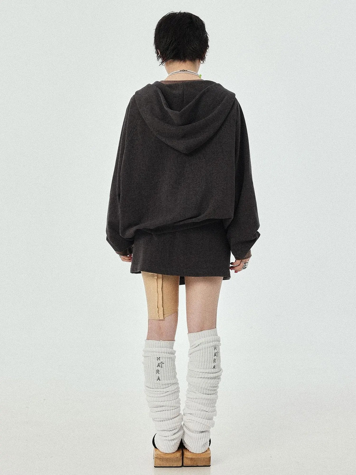 Renaissance Washed Hoodie V-Neck T-Shirt Long-Sleeve
