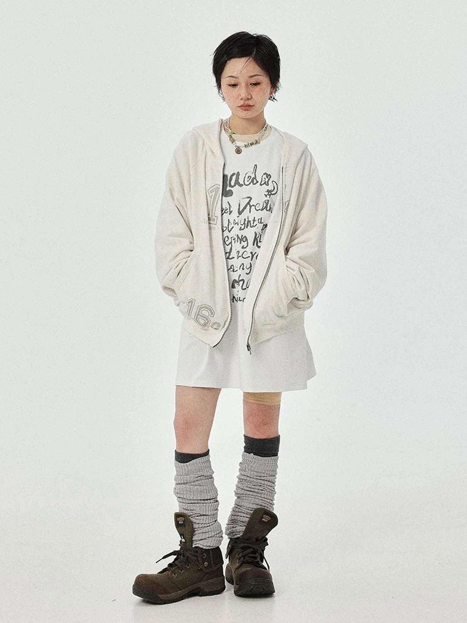 Renaissance Washed Hoodie V-Neck T-Shirt Long-Sleeve