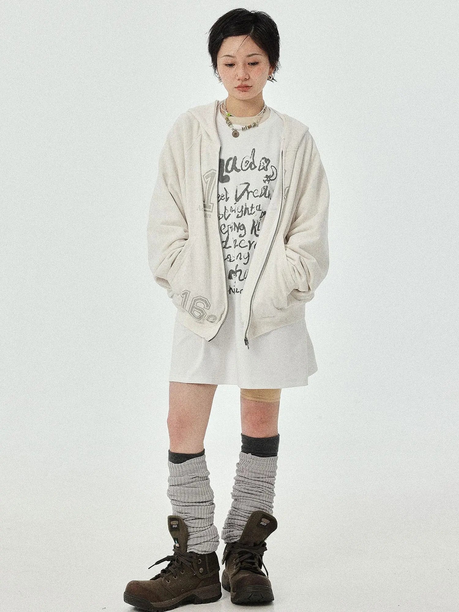 Renaissance Washed Hoodie V-Neck T-Shirt Long-Sleeve