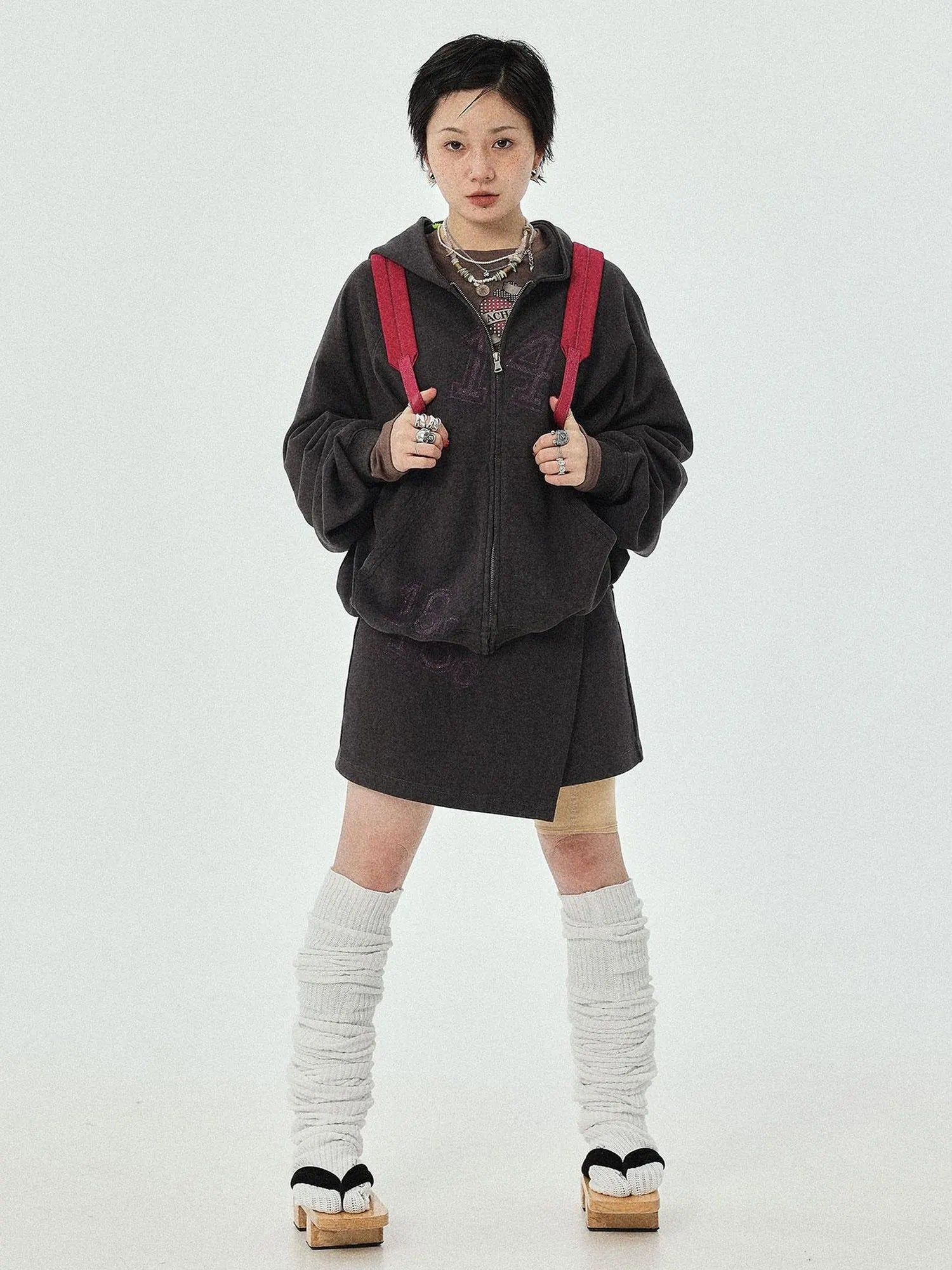 Renaissance Washed Hoodie V-Neck T-Shirt Long-Sleeve