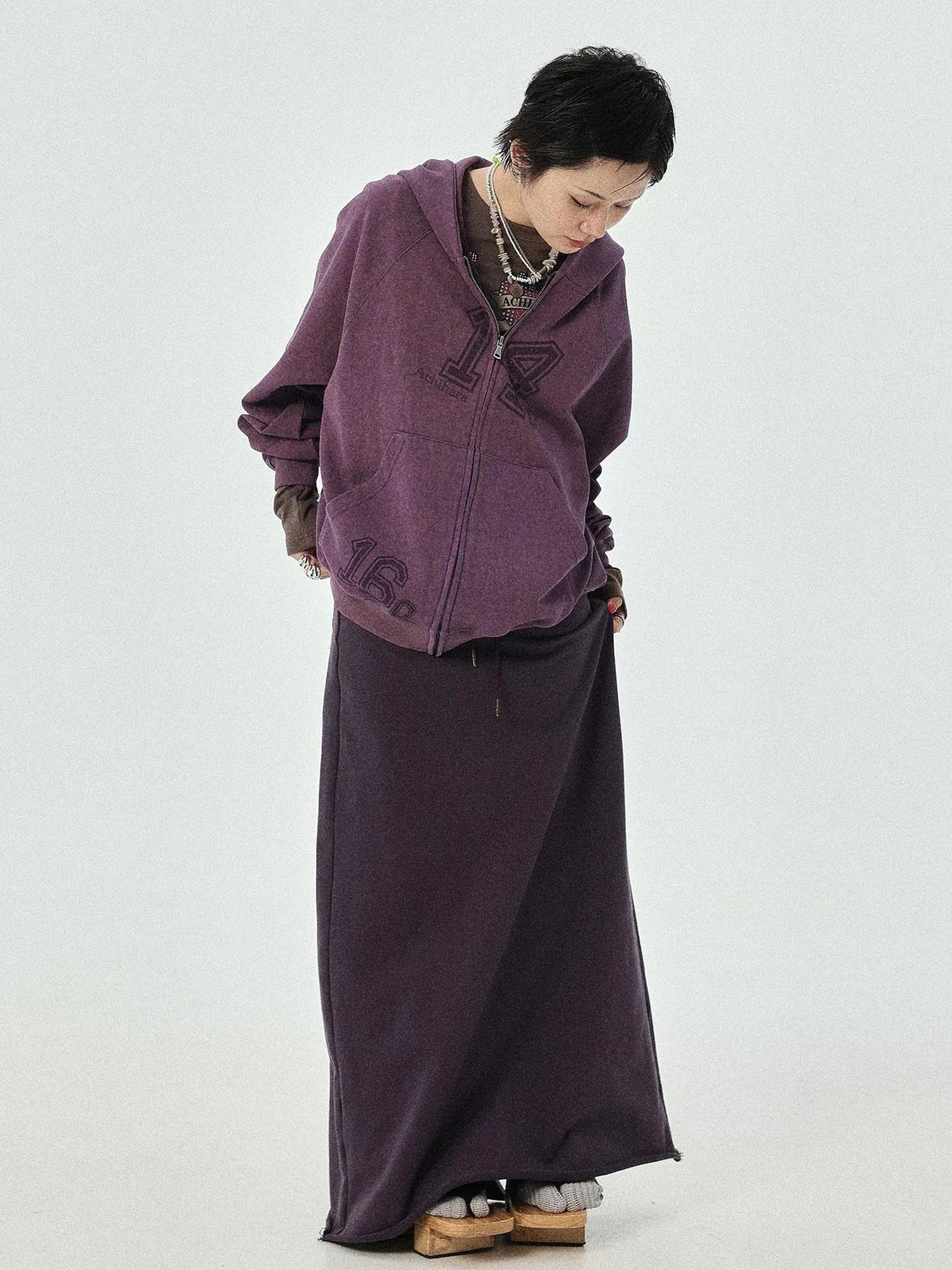 Renaissance Washed Hoodie V-Neck T-Shirt Long-Sleeve