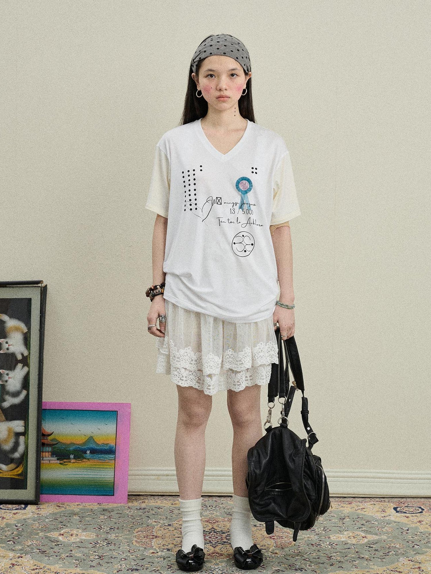 Achihara Rock Malt Star V-neck Tee