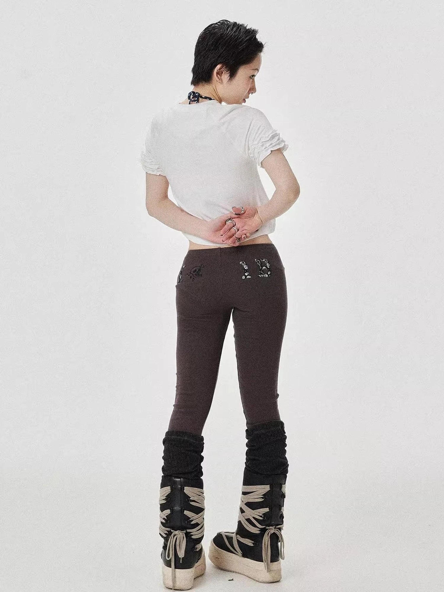 Roseprint Floral Sleeve Cropped Tee
