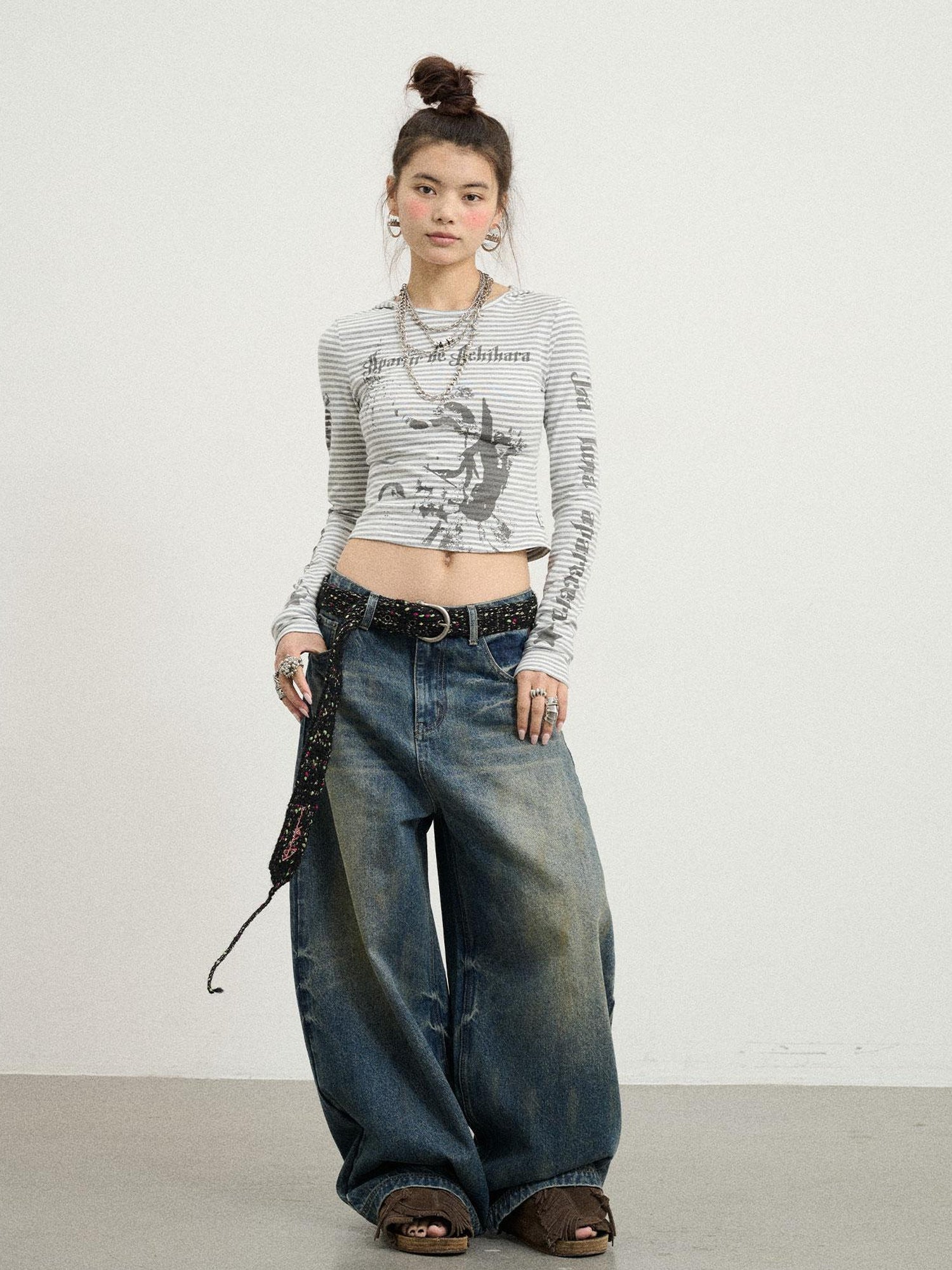 Achihara Salome Summer Tee With Moon Print