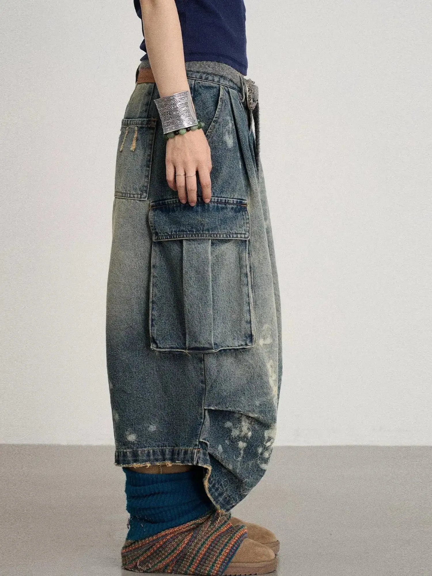 Seal Freckle Washed Denim Shorts