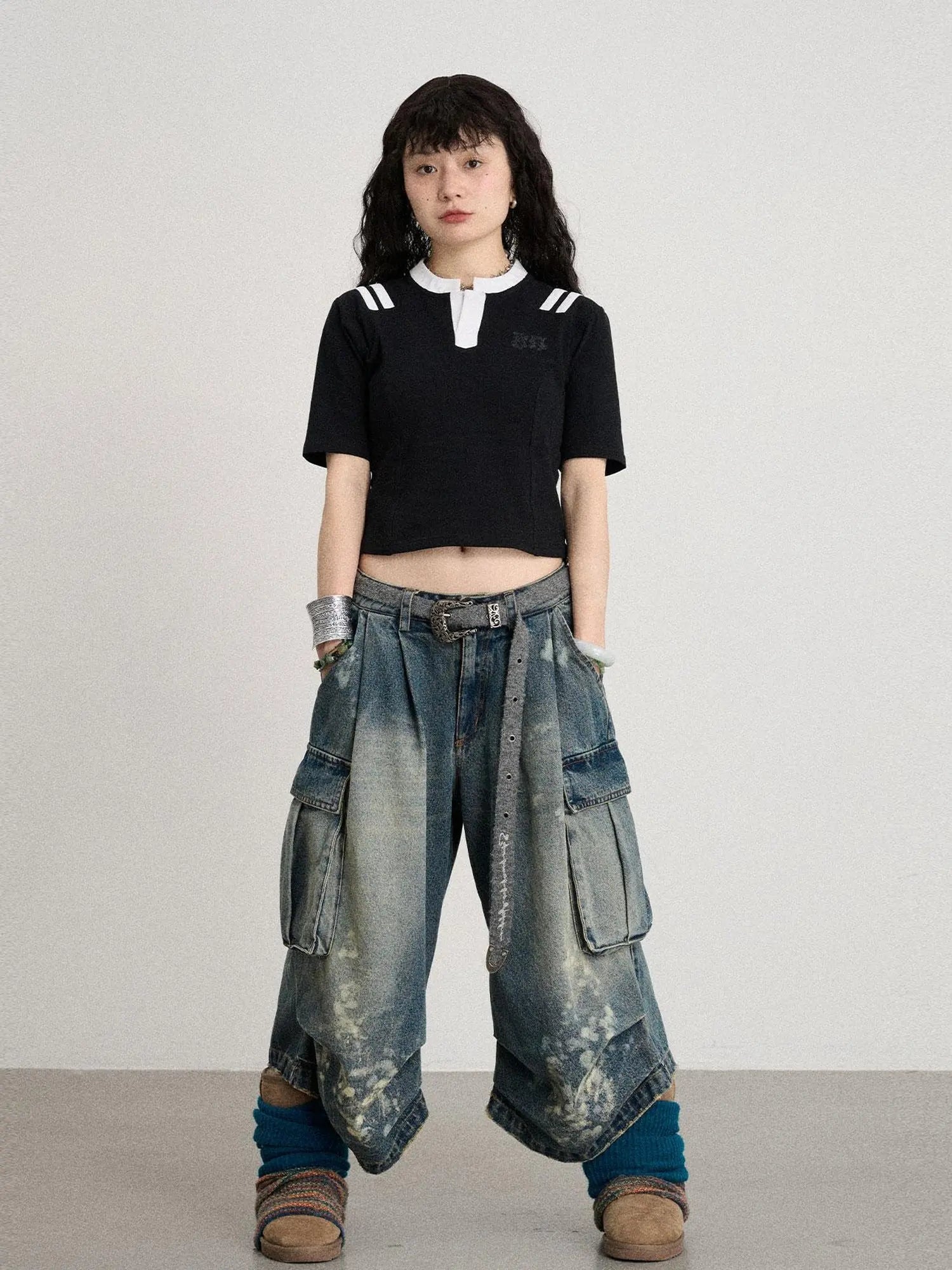 Seal Freckle Washed Denim Shorts