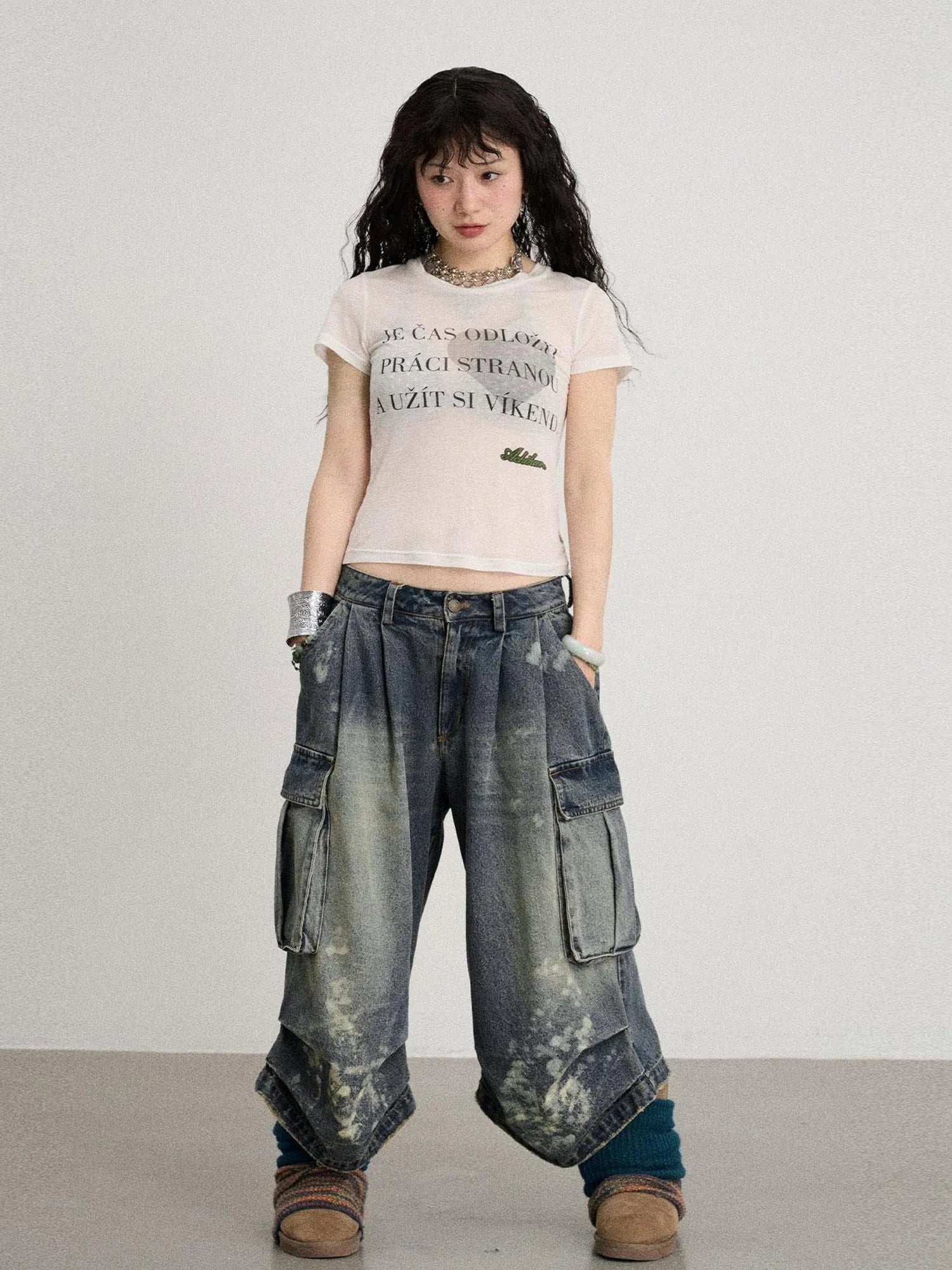 Seal Freckle Washed Denim Shorts