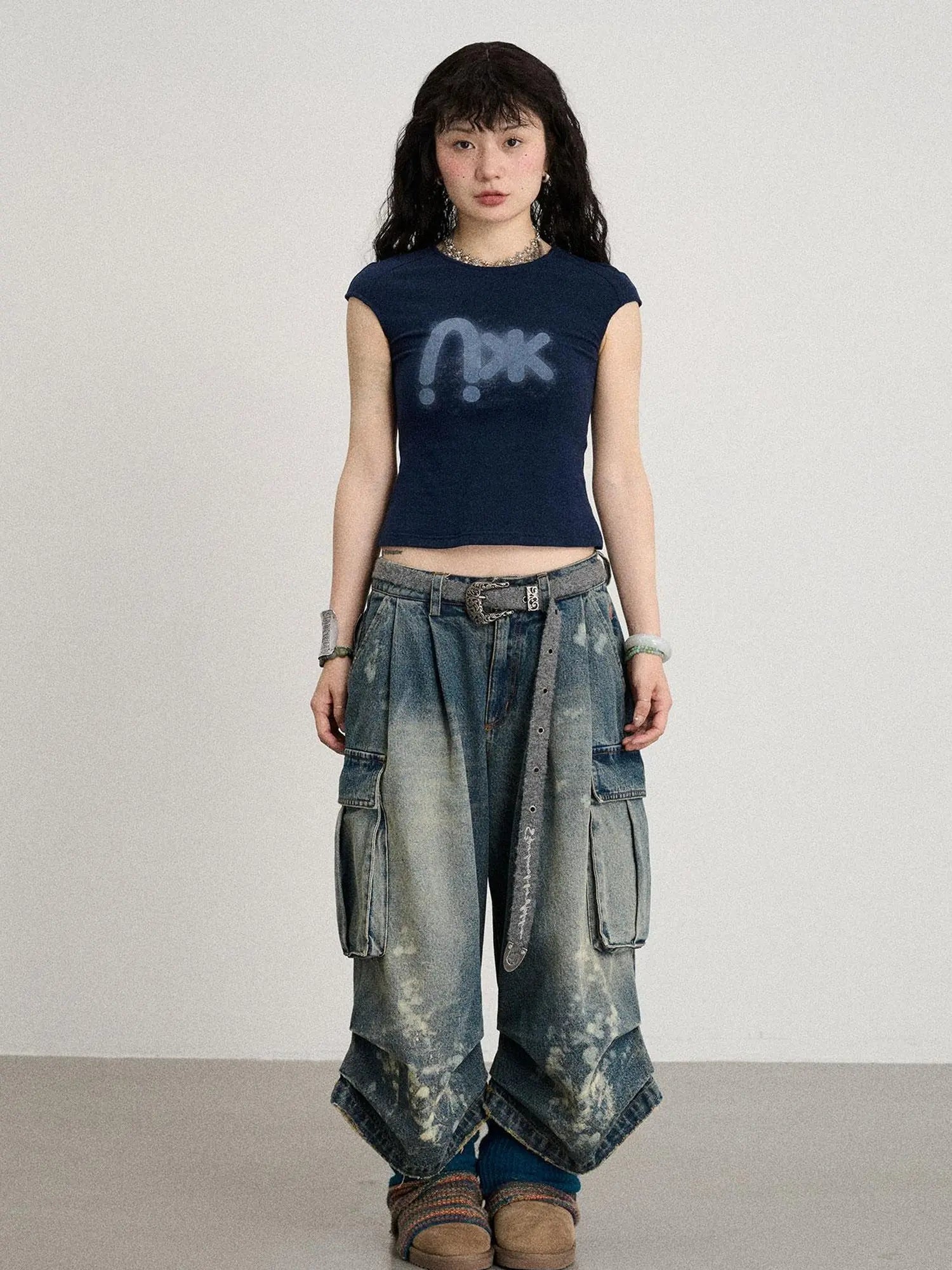 Seal Freckle Washed Denim Shorts