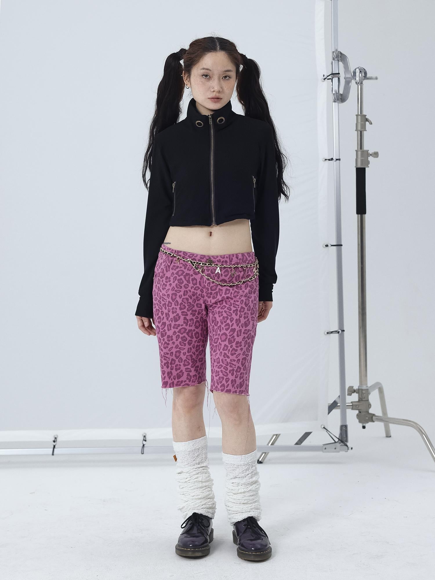 Achihara Sheer Mesh Long Sleeve Crop Sun Jacket