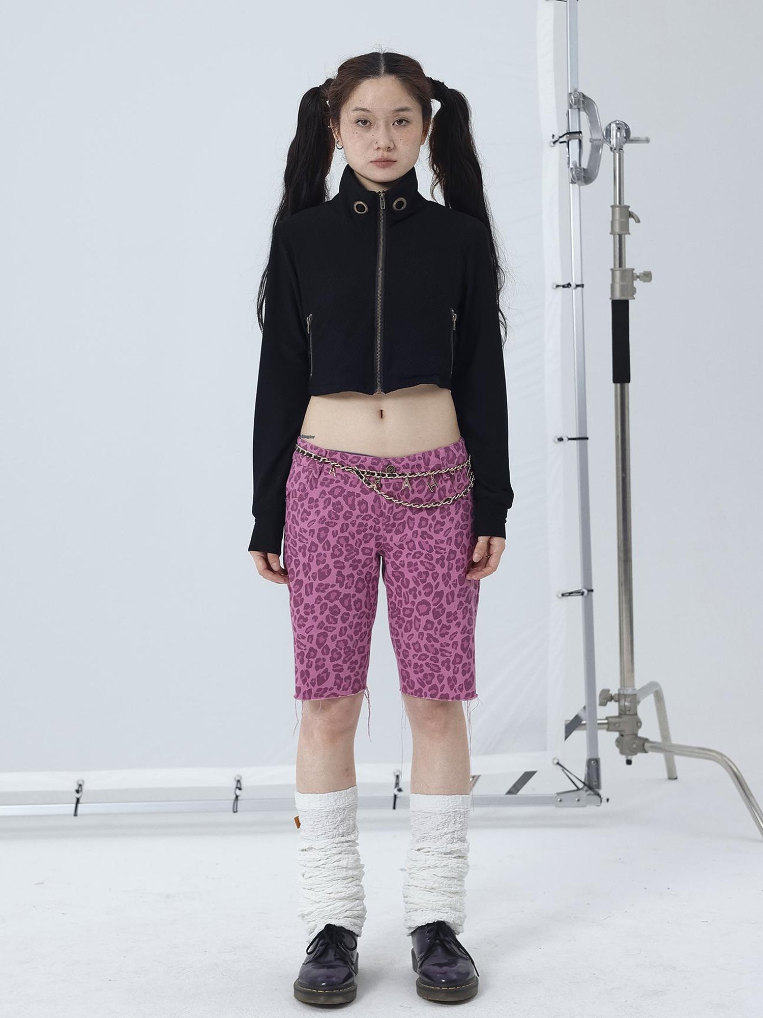 Achihara Sheer Mesh Long Sleeve Crop Sun Jacket