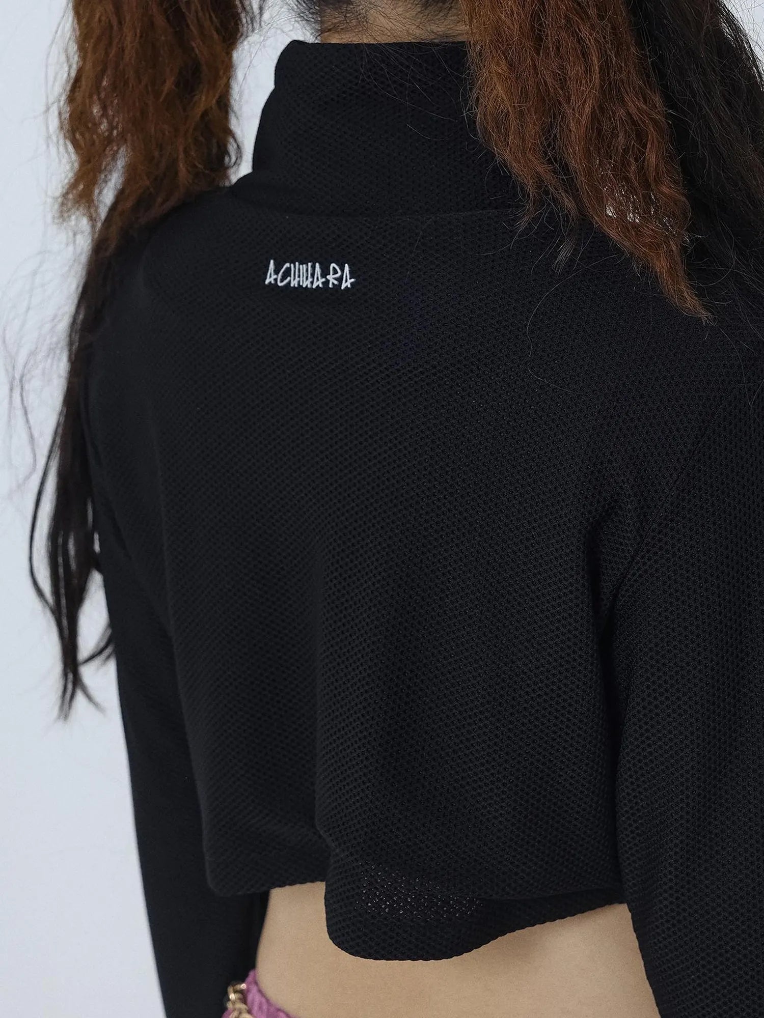 Sheer Mesh Long Sleeve Crop Sun Jacket